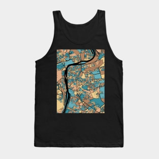 Prague Map Pattern in Mid Century Pastel Tank Top